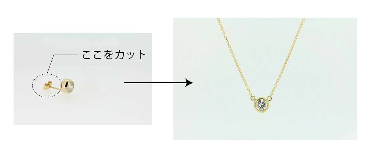 ピアスをネックレスに