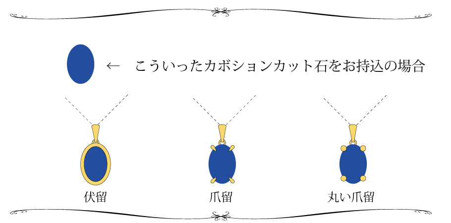 カボションペンダントトップ