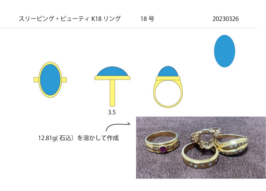 ターコイズK18リング
