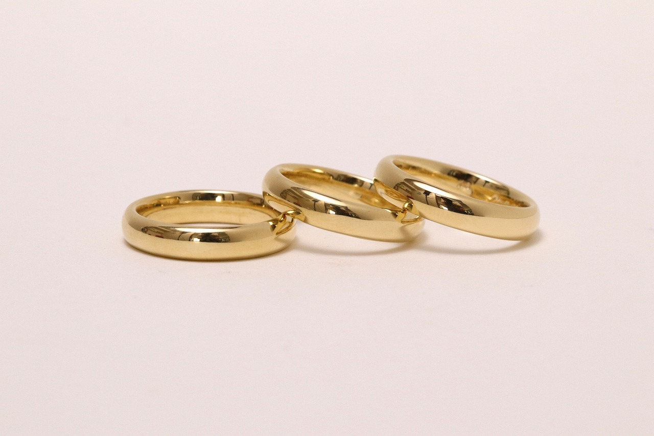 ご両親の純金指輪を溶かして18金の指輪にリフォーム – オーダー